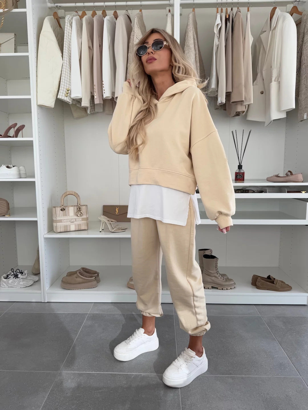 Damernas avslappnade hoodie och joggingset med elastiska muddar Mirla-Eva Jonsson
