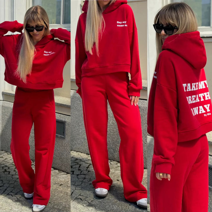 Damernas avslappnade hoodie och löst skurna joggers Mirla-Eva Jonsson