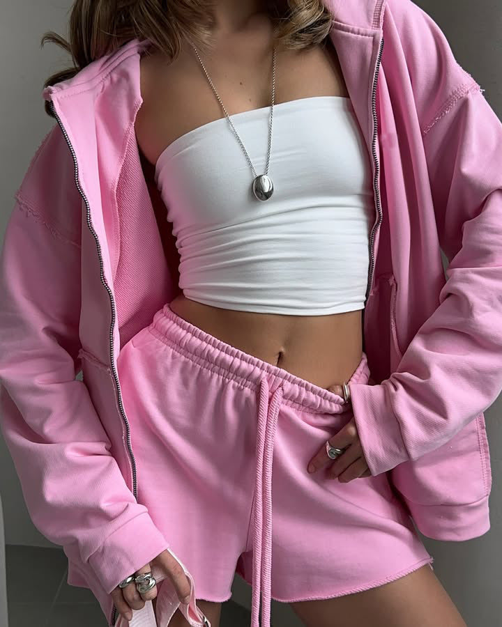 Damernas avslappnade hoodie och shorts-set Mirla-Eva Jonsson