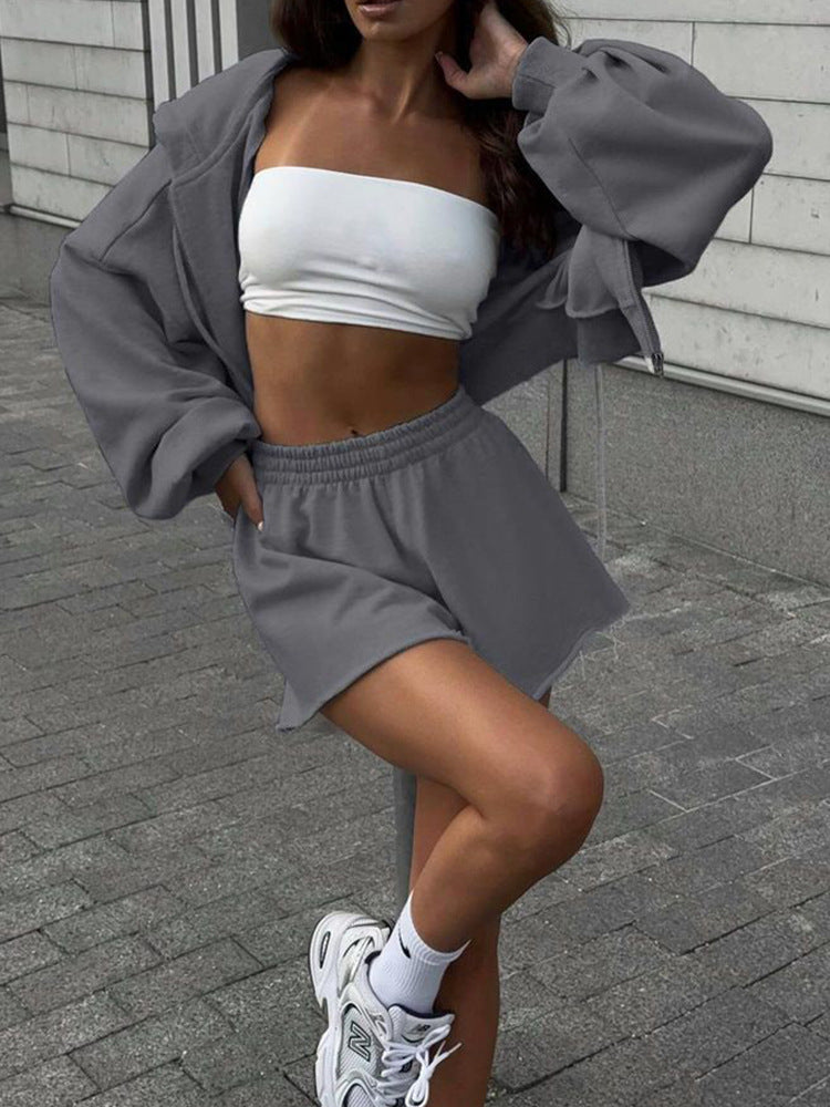 Damernas avslappnade hoodie och shorts-set Mirla-Eva Jonsson