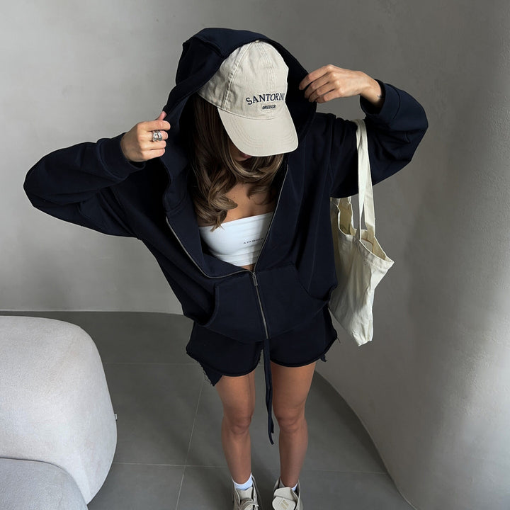 Damernas avslappnade hoodie och shorts-set Mirla-Eva Jonsson