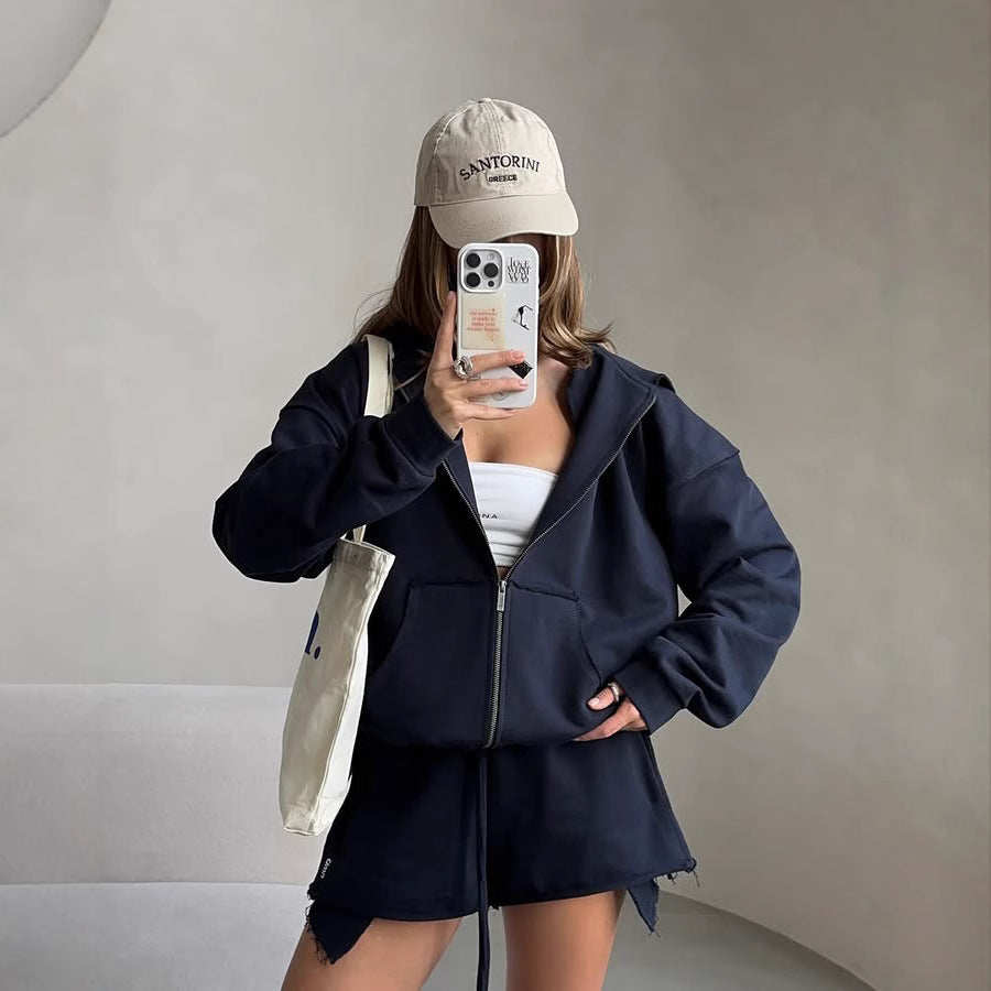 Damernas avslappnade hoodie och shorts-set Mirla-Eva Jonsson