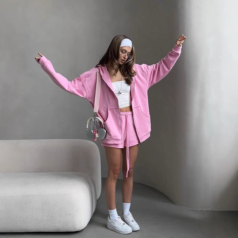 Damernas avslappnade hoodie och shorts-set Mirla-Eva Jonsson