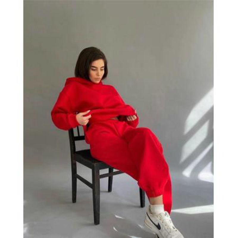 Damernas avslappnade hoodie och träningsbyxor set Mirla-Eva Jonsson