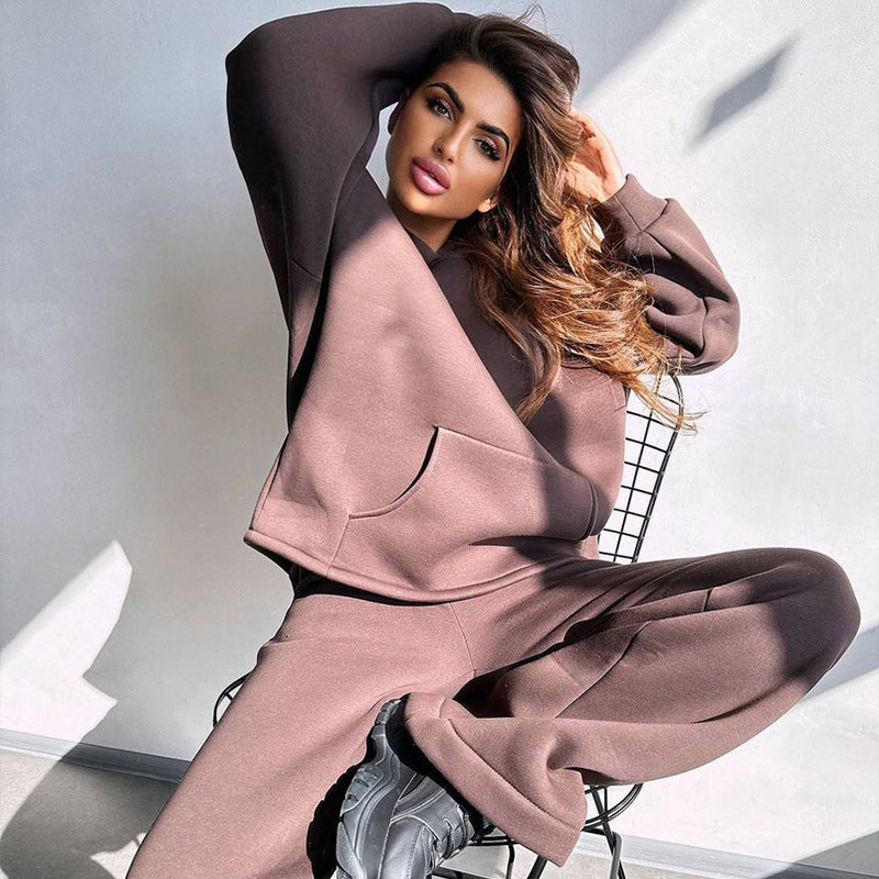 Damernas avslappnade hoodie och vida byxor set Mirla-Eva Jonsson