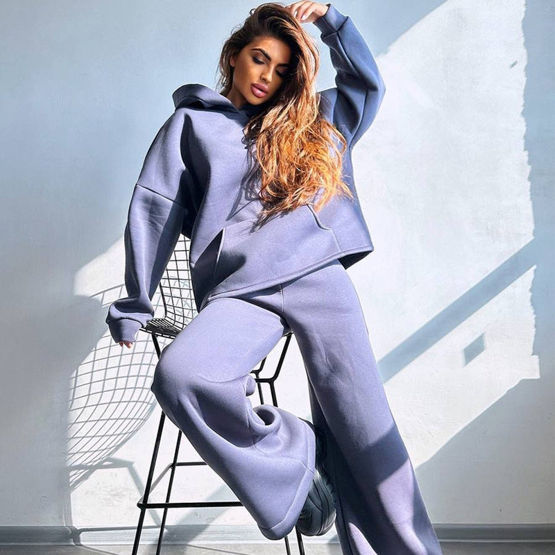 Damernas avslappnade hoodie och vida byxor set Mirla-Eva Jonsson
