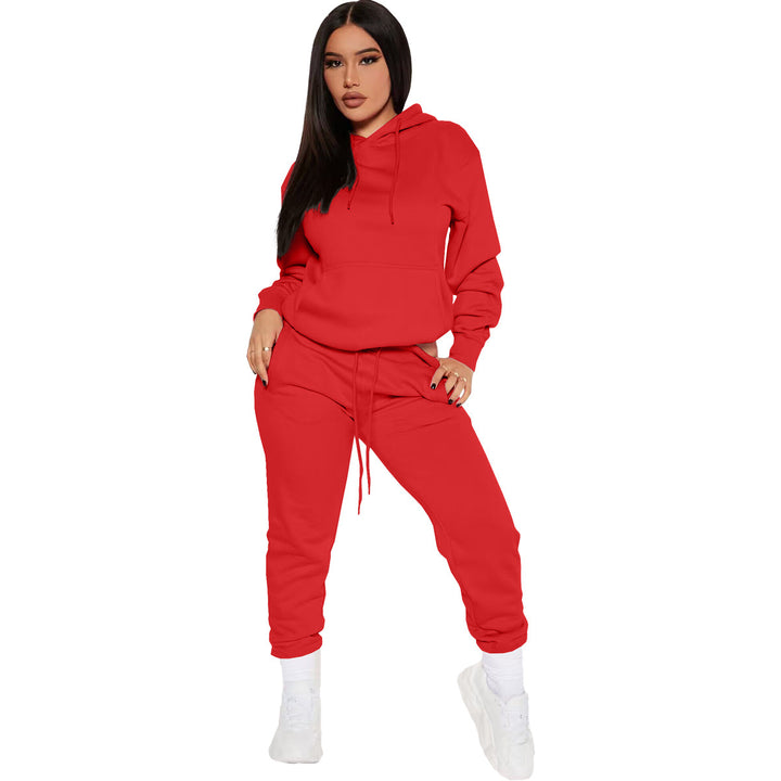 Damernas avslappnade hoodie-set med elastisk midja och kängurufickor Eva Jonsson-Eva Jonsson