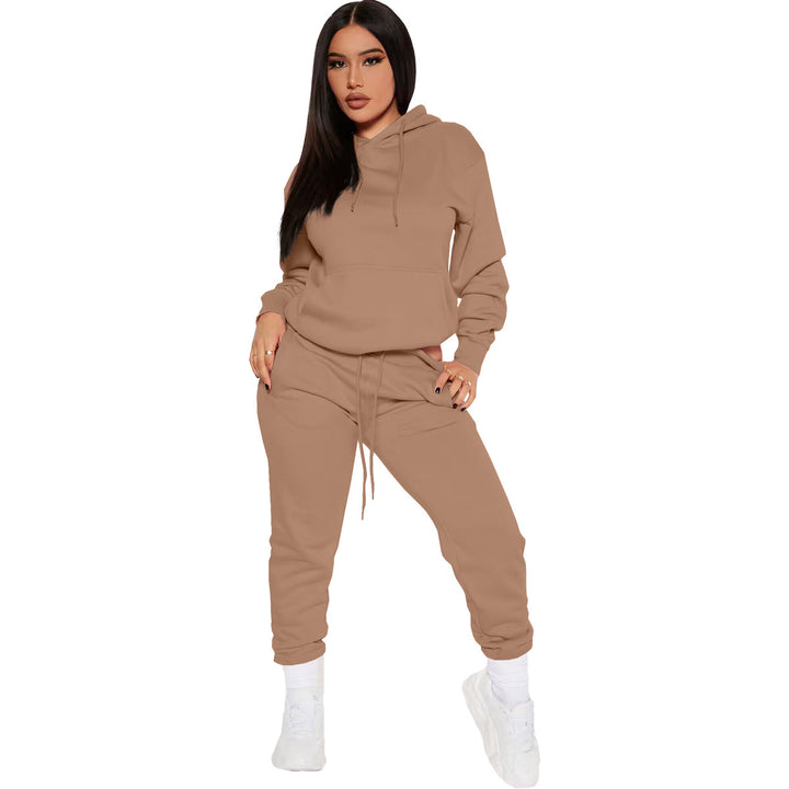 Damernas avslappnade hoodie-set med elastisk midja och kängurufickor Eva Jonsson-Eva Jonsson