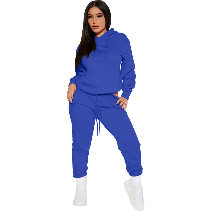 Damernas avslappnade hoodie-set med elastisk midja och kängurufickor Eva Jonsson-Eva Jonsson