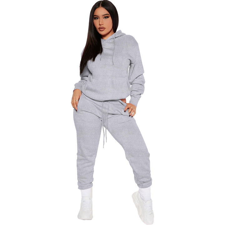 Damernas avslappnade hoodie-set med elastisk midja och kängurufickor Eva Jonsson-Eva Jonsson