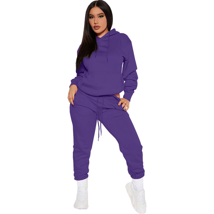 Damernas avslappnade hoodie-set med elastisk midja och kängurufickor Eva Jonsson-Eva Jonsson