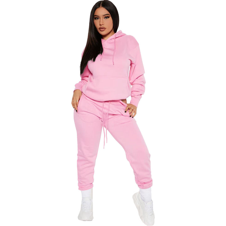 Damernas avslappnade hoodie-set med elastisk midja och kängurufickor Eva Jonsson-Eva Jonsson