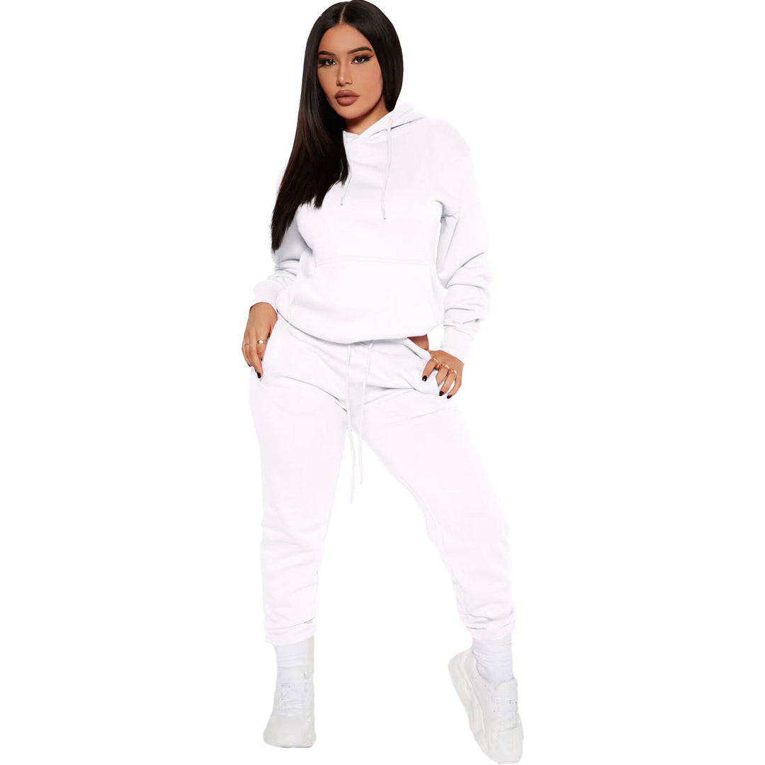 Damernas avslappnade hoodie-set med elastisk midja och kängurufickor Eva Jonsson-Eva Jonsson