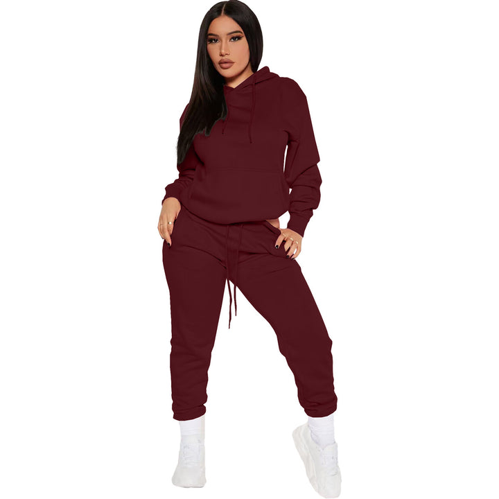 Damernas avslappnade hoodie-set med elastisk midja och kängurufickor Eva Jonsson-Eva Jonsson