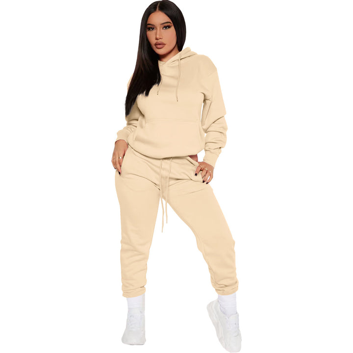 Damernas avslappnade hoodie-set med elastisk midja och kängurufickor Eva Jonsson-Eva Jonsson