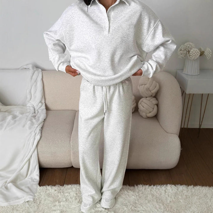 Damernas avslappnade hoodie-set med lös passform och elastisk midjeband Mirla-Eva Jonsson