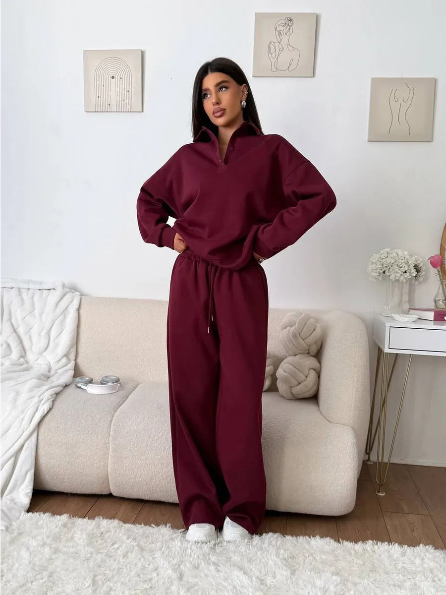 Damernas avslappnade hoodie-set med lös passform och elastisk midjeband Mirla-Eva Jonsson