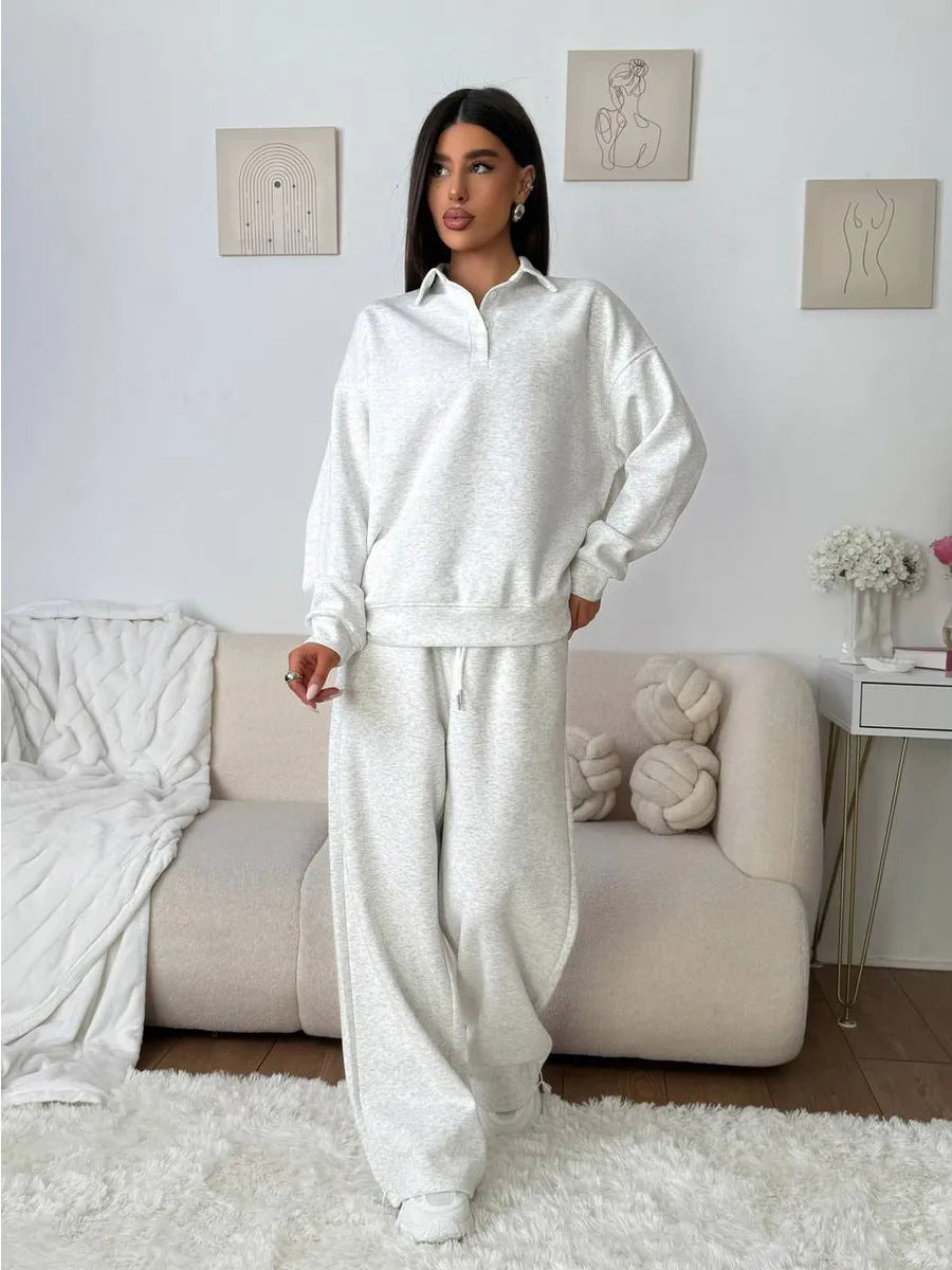 Damernas avslappnade hoodie-set med lös passform och elastisk midjeband Mirla-Eva Jonsson