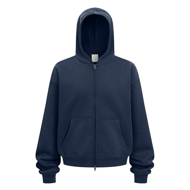 Damernas avslappnade hoodiejacka i mjukt sweatmaterial med praktiska sidofickor Mirla-Eva Jonsson