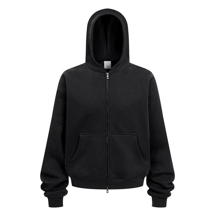 Damernas avslappnade hoodiejacka i mjukt sweatmaterial med praktiska sidofickor Mirla-Eva Jonsson