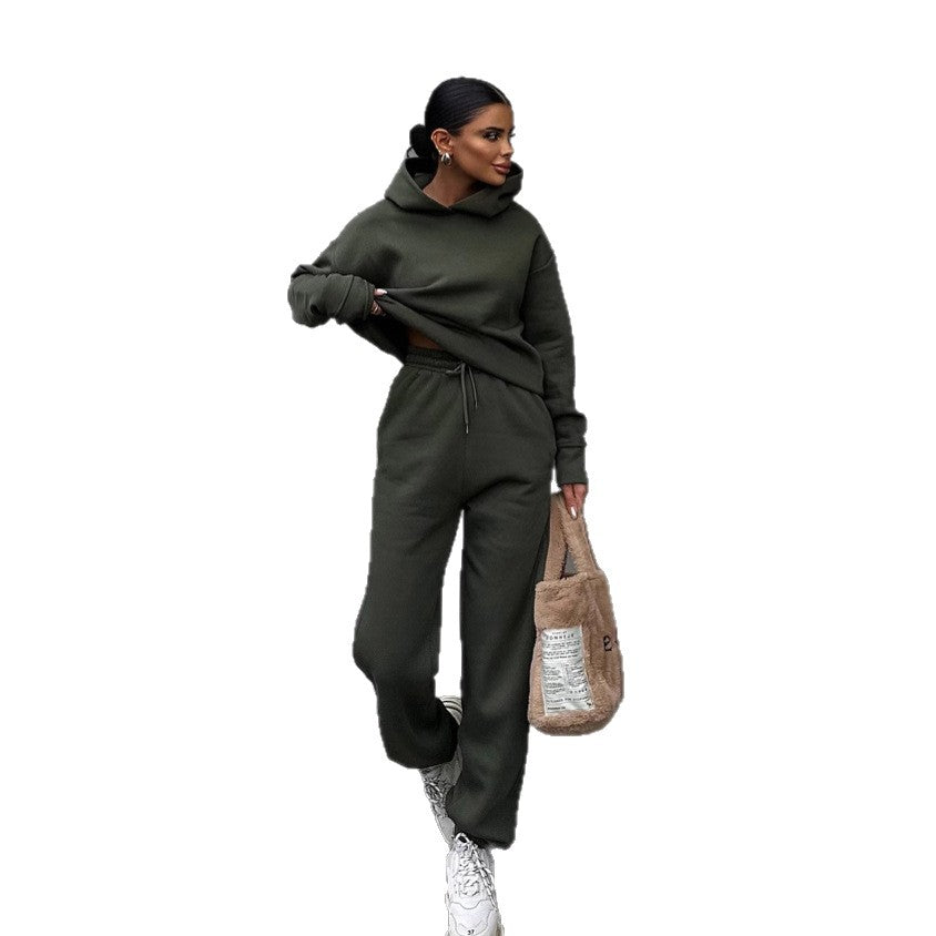Damernas avslappnade huvtröja och joggingdräkt med elastisk midja och oversized snitt-Eva Jonsson