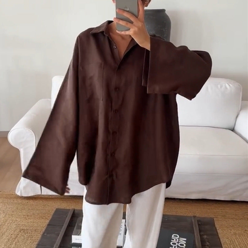 Damernas avslappnade linneblus med oversized passform Mirla-Eva Jonsson