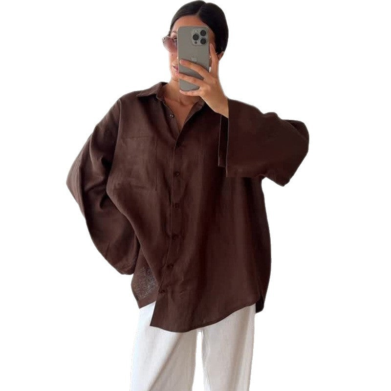 Damernas avslappnade linneblus med oversized passform Mirla-Eva Jonsson