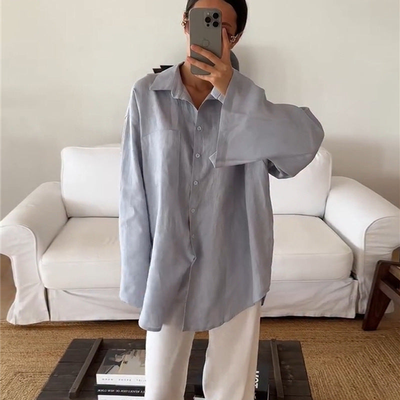 Damernas avslappnade linneblus med oversized passform Mirla-Eva Jonsson