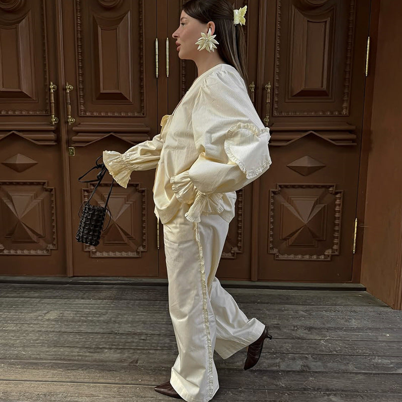 Damernas avslappnade loungewear-set med voluminösa ärmar Mirla-Eva Jonsson