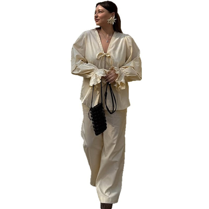 Damernas avslappnade loungewear-set med voluminösa ärmar Mirla-Eva Jonsson