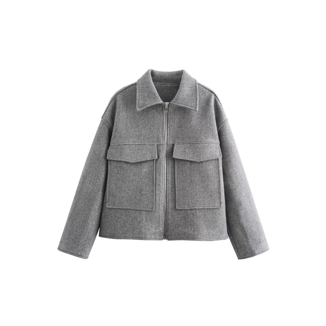 Damernas avslappnade overshirt-jacka med fickor och dragkedja Mirla-Eva Jonsson