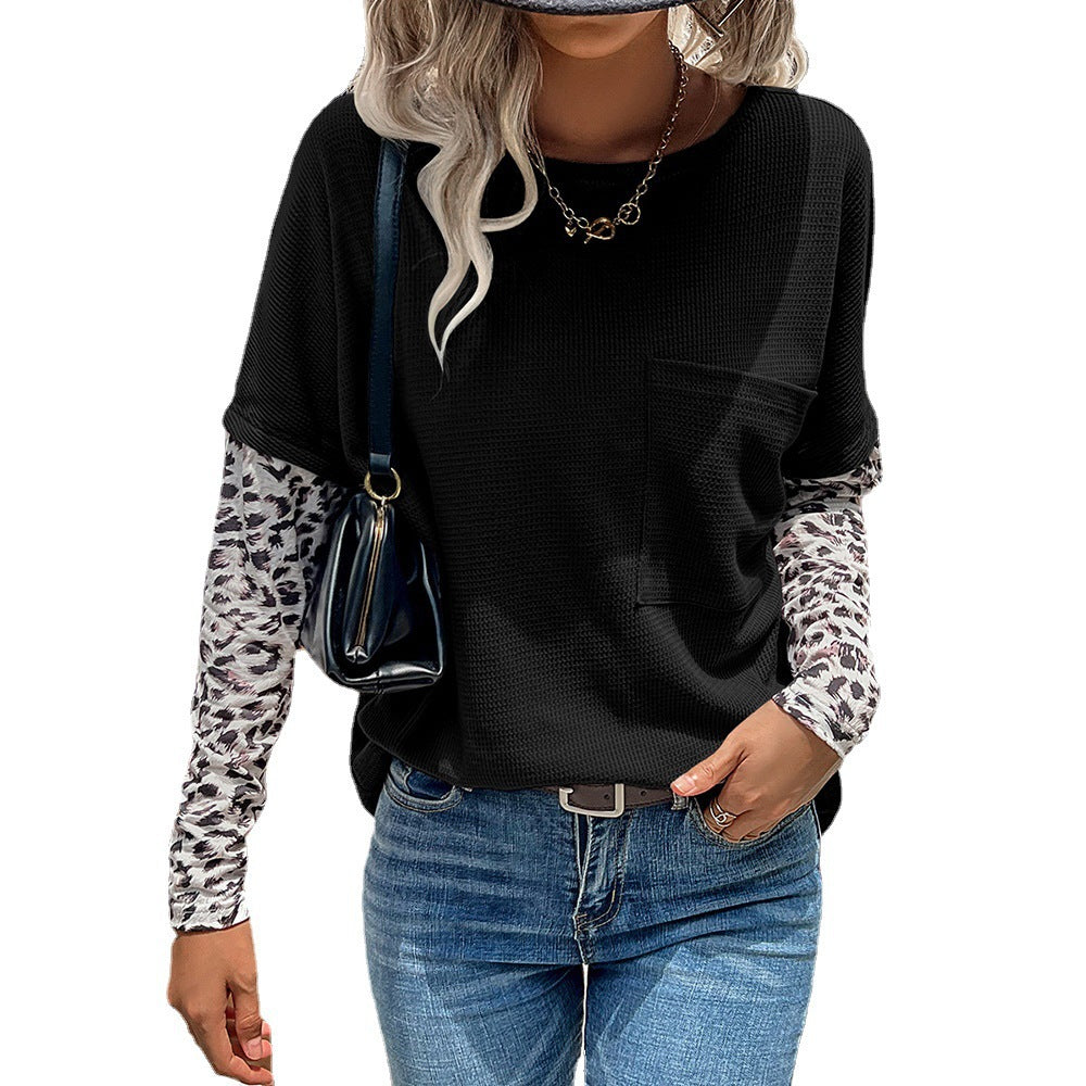 Damernas avslappnade oversize-t-shirt med avtagbara ärmar och leopardtryck Eva Jonsson-Eva Jonsson