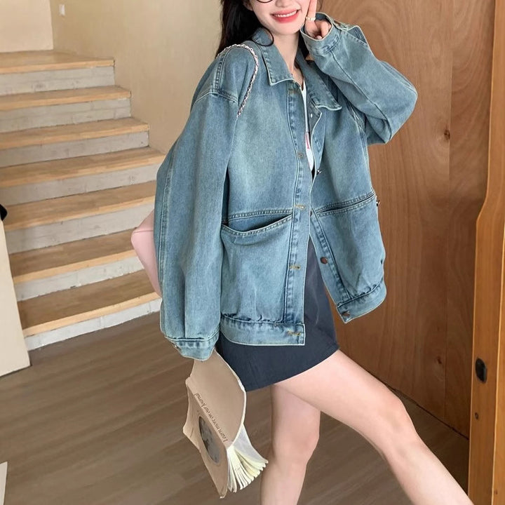 Damernas avslappnade oversized denimjacka Mirla-Eva Jonsson