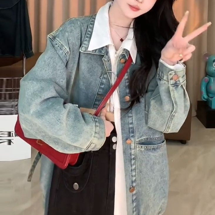 Damernas avslappnade oversized denimjacka Mirla-Eva Jonsson