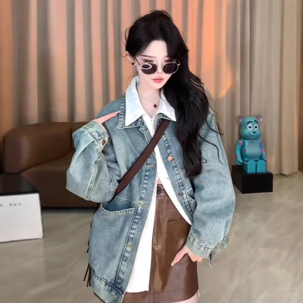 Damernas avslappnade oversized denimjacka Mirla-Eva Jonsson