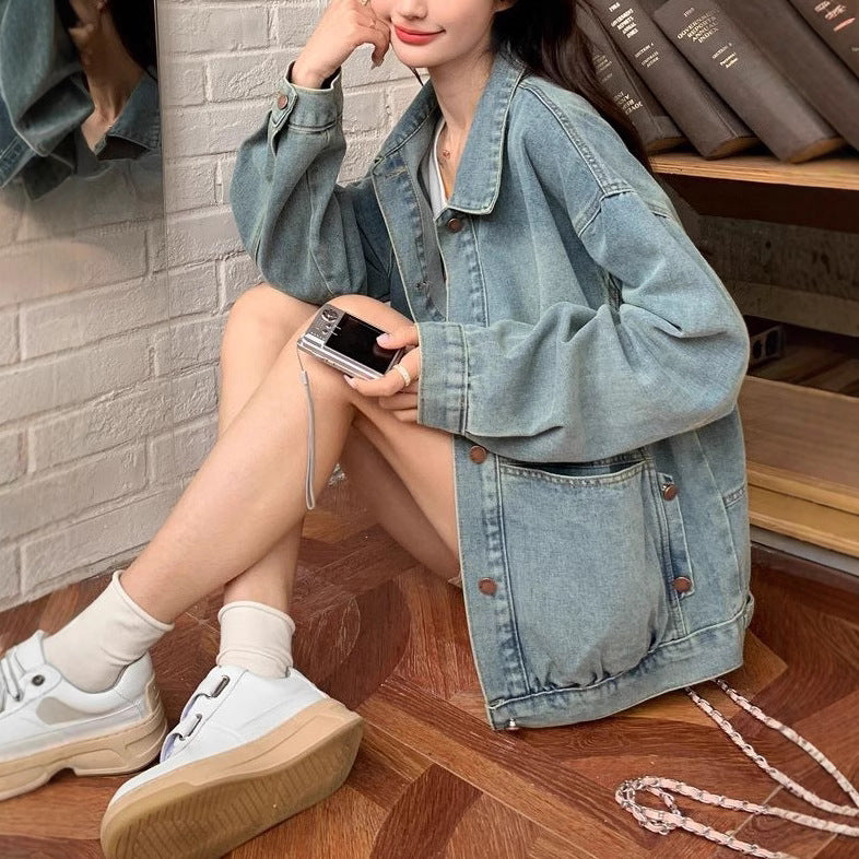 Damernas avslappnade oversized denimjacka Mirla-Eva Jonsson