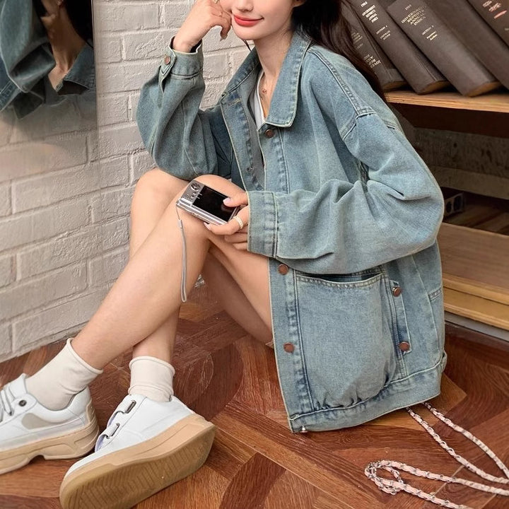 Damernas avslappnade oversized denimjacka Mirla-Eva Jonsson