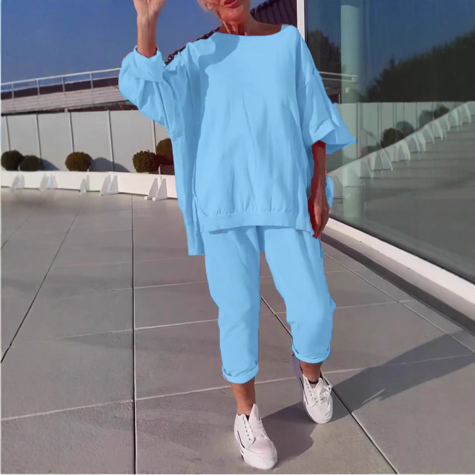 Damernas avslappnade oversized lounge-outfit med elastisk midja Mirla-Eva Jonsson