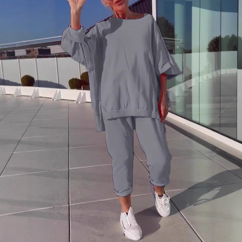 Damernas avslappnade oversized lounge-outfit med elastisk midja Mirla-Eva Jonsson