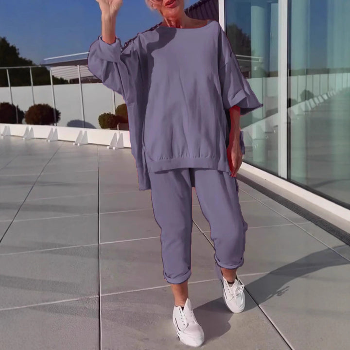 Damernas avslappnade oversized lounge-outfit med elastisk midja Mirla-Eva Jonsson