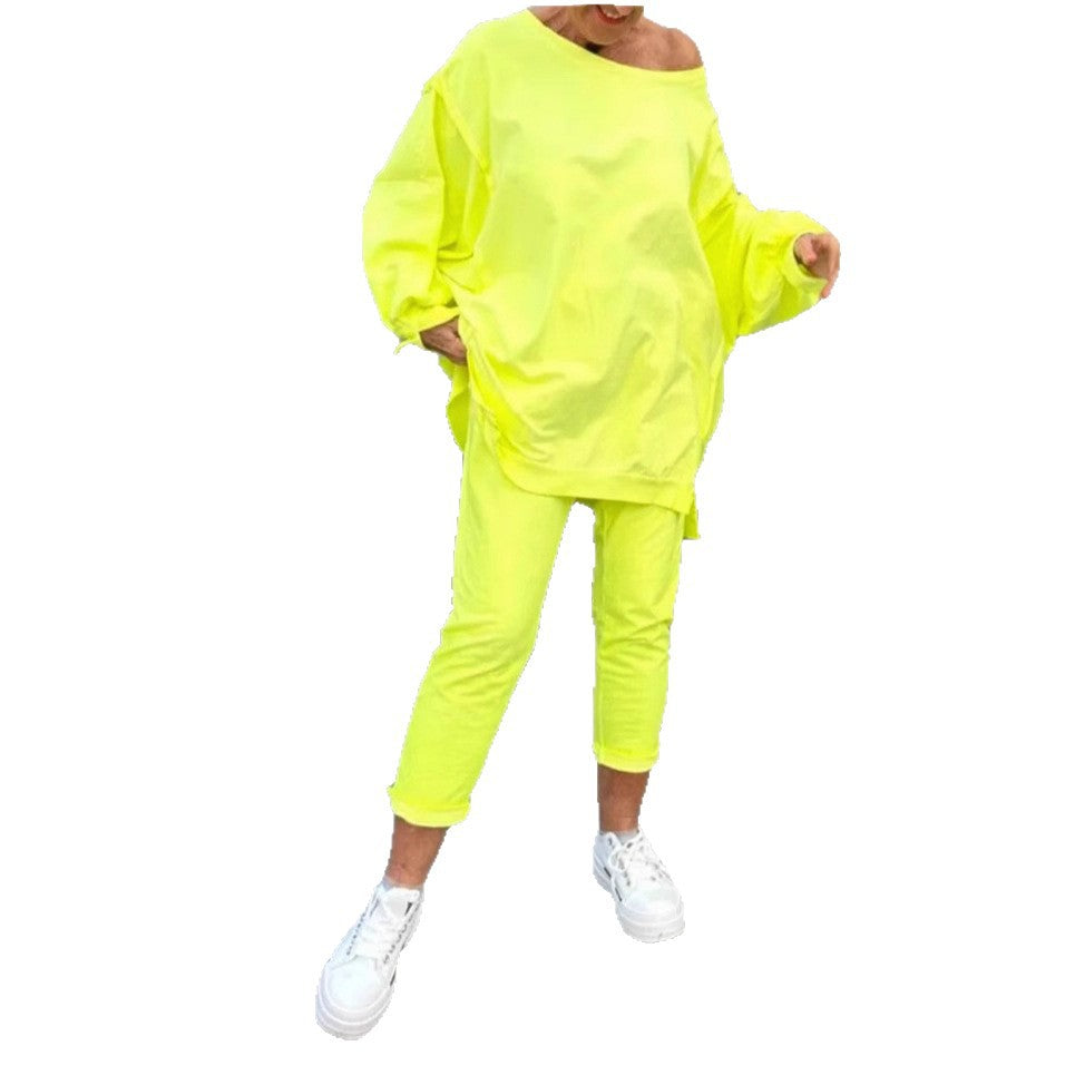Damernas avslappnade oversized lounge-outfit med elastisk midja Mirla-Eva Jonsson