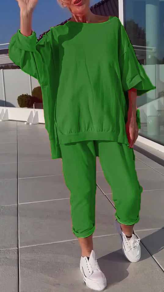 Damernas avslappnade oversized lounge-outfit med elastisk midja Mirla-Eva Jonsson