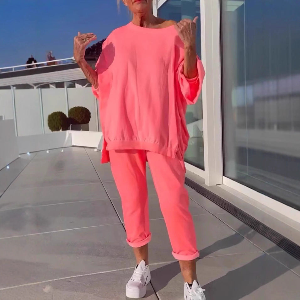 Damernas avslappnade oversized lounge-outfit med elastisk midja Mirla-Eva Jonsson