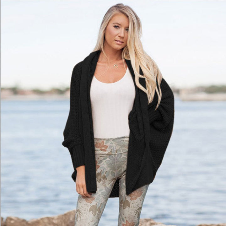 Damernas avslappnade oversized poncho med strukturerad väv Eva Jonsson-Eva Jonsson