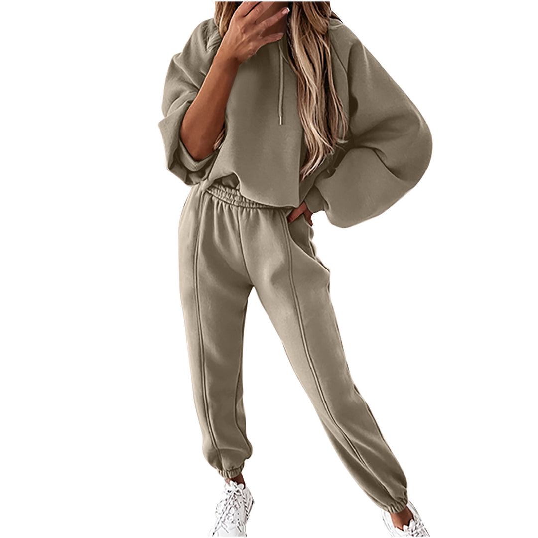Damernas avslappnade oversized sweatshirt set med hög midja och huva Mirla-Eva Jonsson
