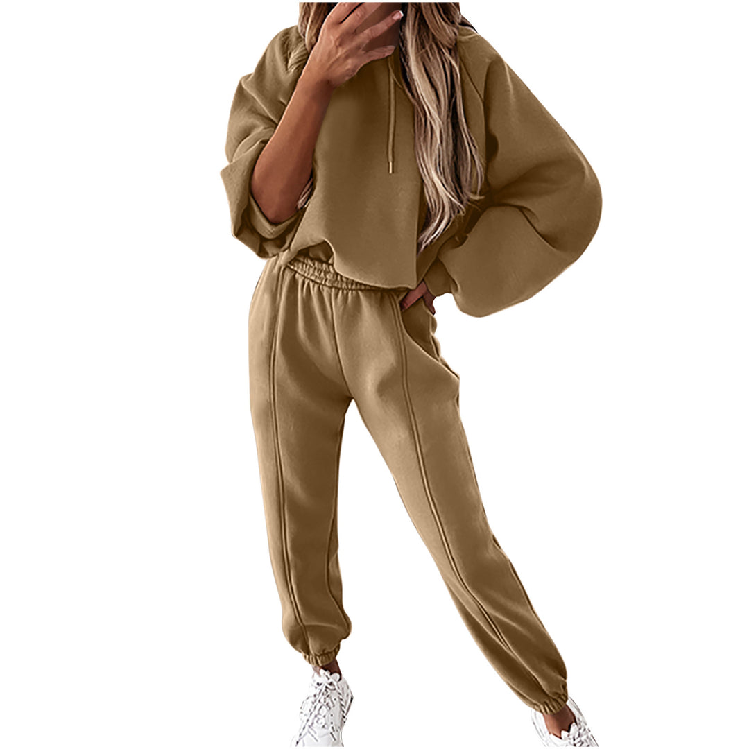 Damernas avslappnade oversized sweatshirt set med hög midja och huva Mirla-Eva Jonsson