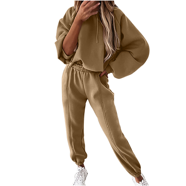 Damernas avslappnade oversized sweatshirt set med hög midja och huva Mirla-Eva Jonsson
