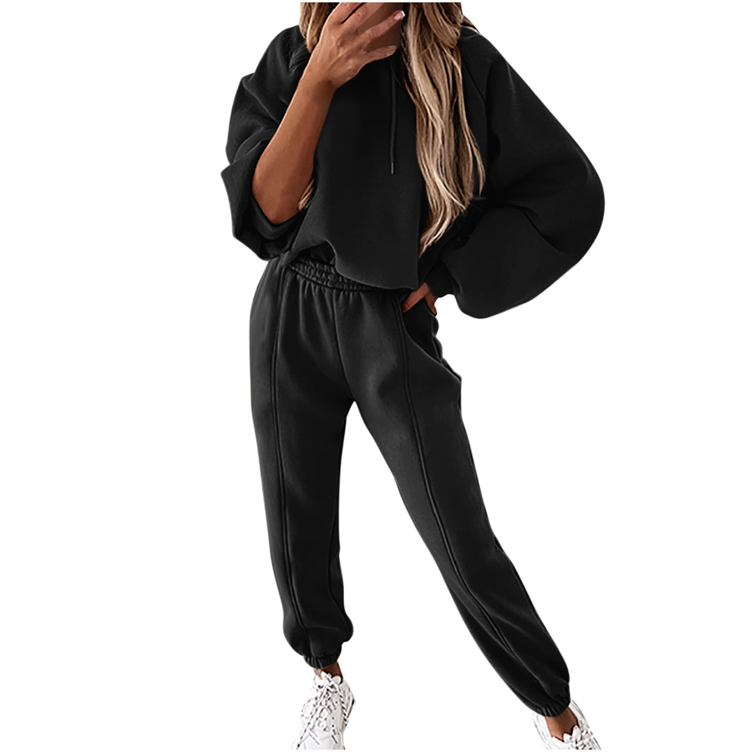 Damernas avslappnade oversized sweatshirt set med hög midja och huva Mirla-Eva Jonsson