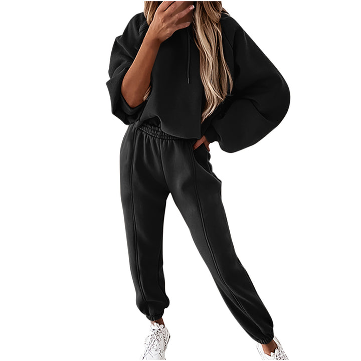 Damernas avslappnade oversized sweatshirt set med hög midja och huva Mirla-Eva Jonsson
