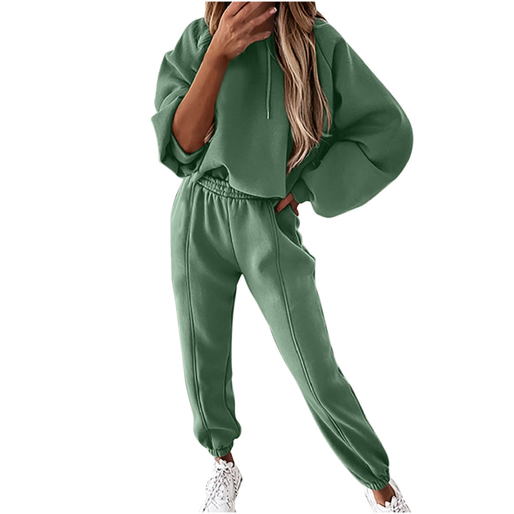 Damernas avslappnade oversized sweatshirt set med hög midja och huva Mirla-Eva Jonsson